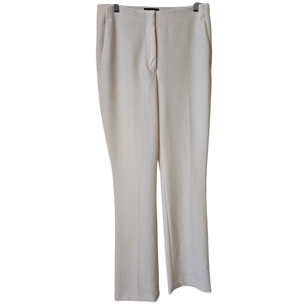Express Women's Size Small Super Soft Twill Boot High Rise White Dress Pant Work